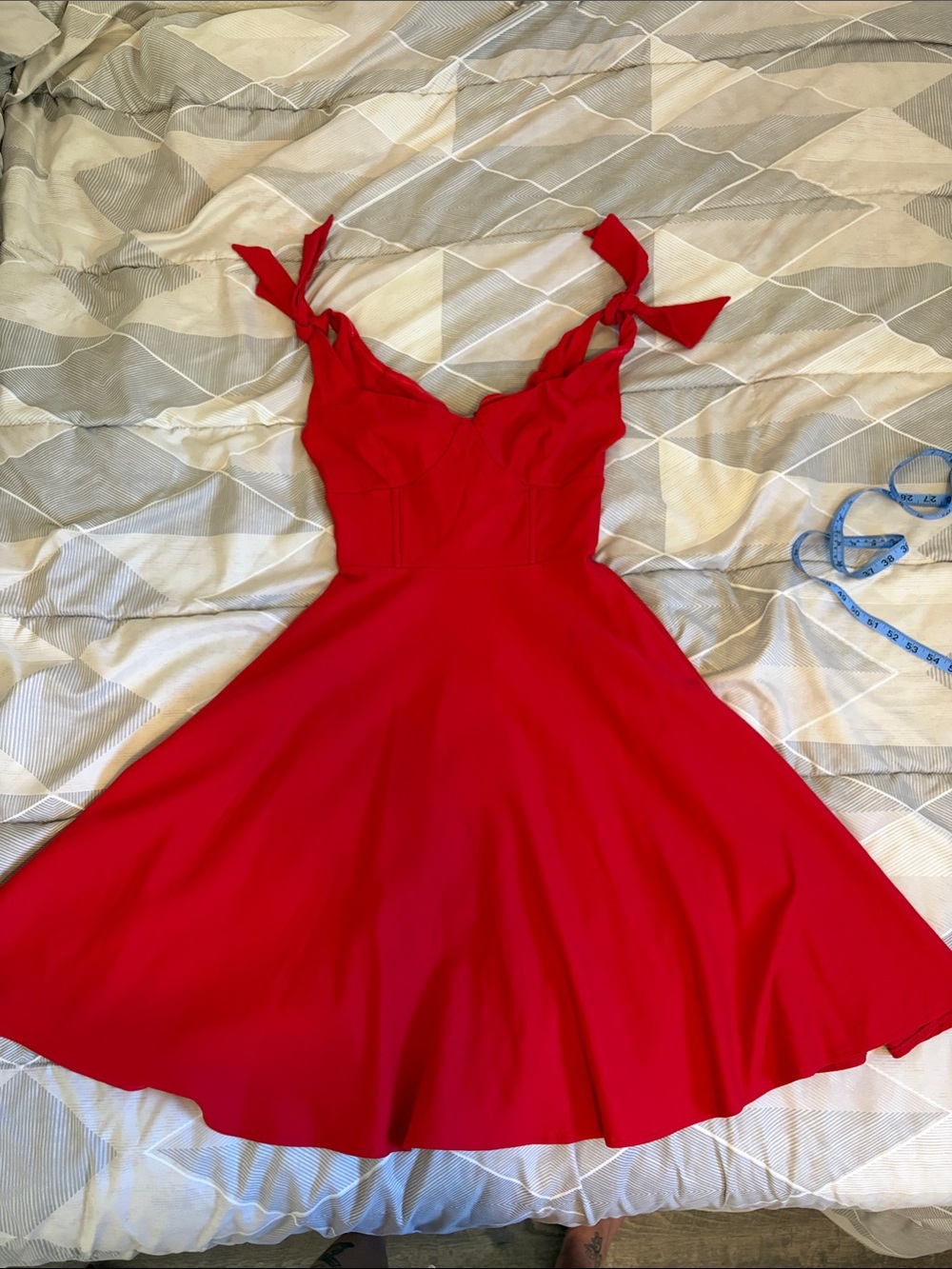 Unique Vintage Red Tie-Shoulder Pinup Dress
WORN ONCE
